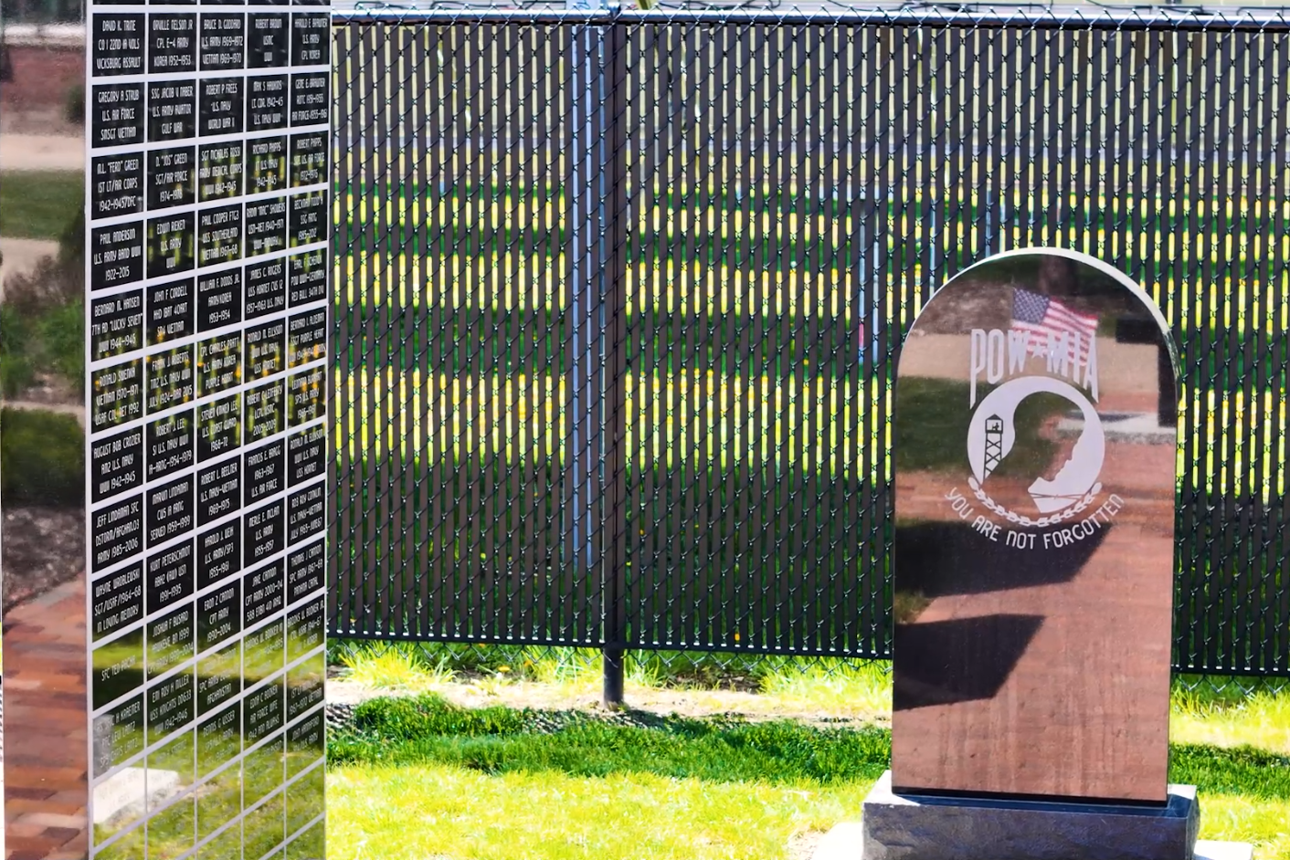photo of the POW granite at the Johnson County Armory & Veterans Memorial