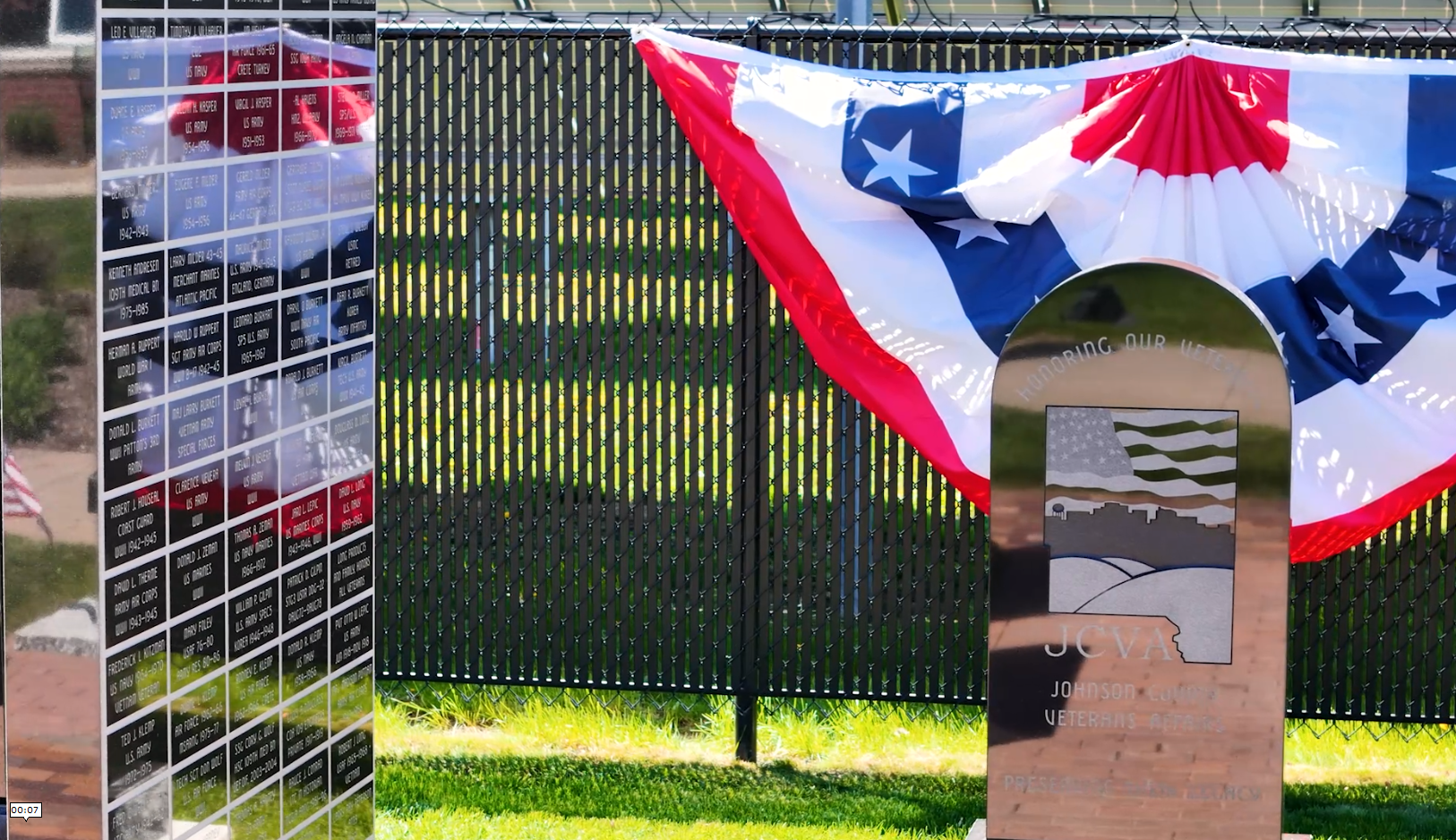 photo of the JCVA granite at the Johnson County Armory & Veterans Memorial