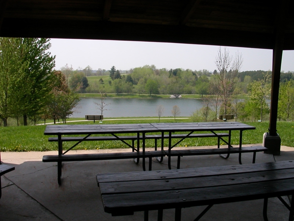 Bob White Shelter looking at picnic tables