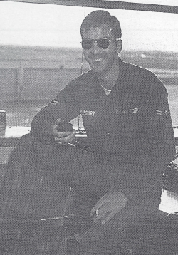 David Salisbury wearing his Air Force uniform with sunglasses