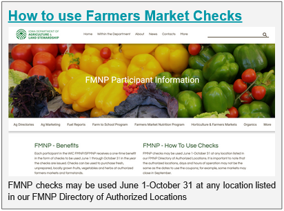 Image of the FMNP Participant Information web page