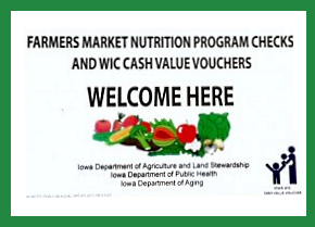 Sign showing that a vendor accepts WIC checks