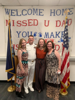 photo of Ron Fall in uniform with his family