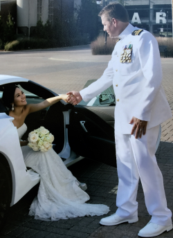 Scott Alms with his bride on their wedding day