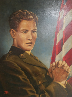 photo of a painting of Walter Johnson in uniform