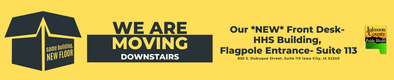 Our front desk is moving to the first floor in suite 113 starting February 3, 2023