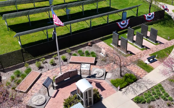overhead photo of memorial