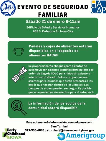 Family Safety Event Flyer Spanish