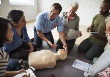 Photo of class learning CPR